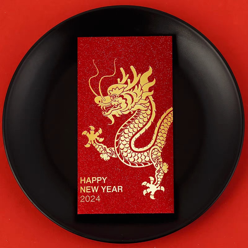 24pcs Enveloppes Rouges Chinoises, Enveloppe Rouge Dragon Mignon Lai See  Hong Bao 2024 Enveloppe d'Argent Porte-Bonheur pour la Fête