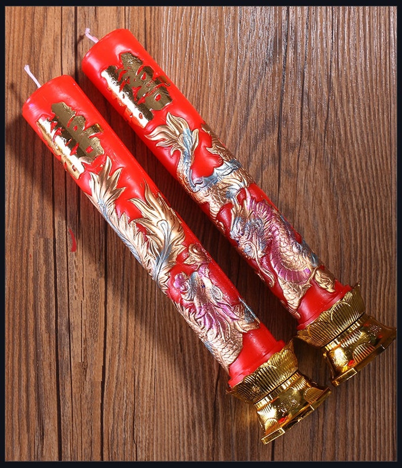 Dragon & Phoenix Candles Chinese Wedding Candles Tea Etsy