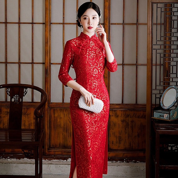 red chinese dress