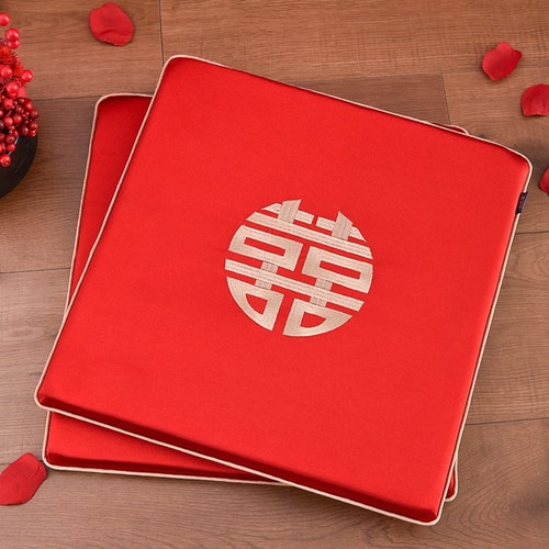 Asian Chinese Wedding Tea Ceremony Red Embroidered Satin Etsy