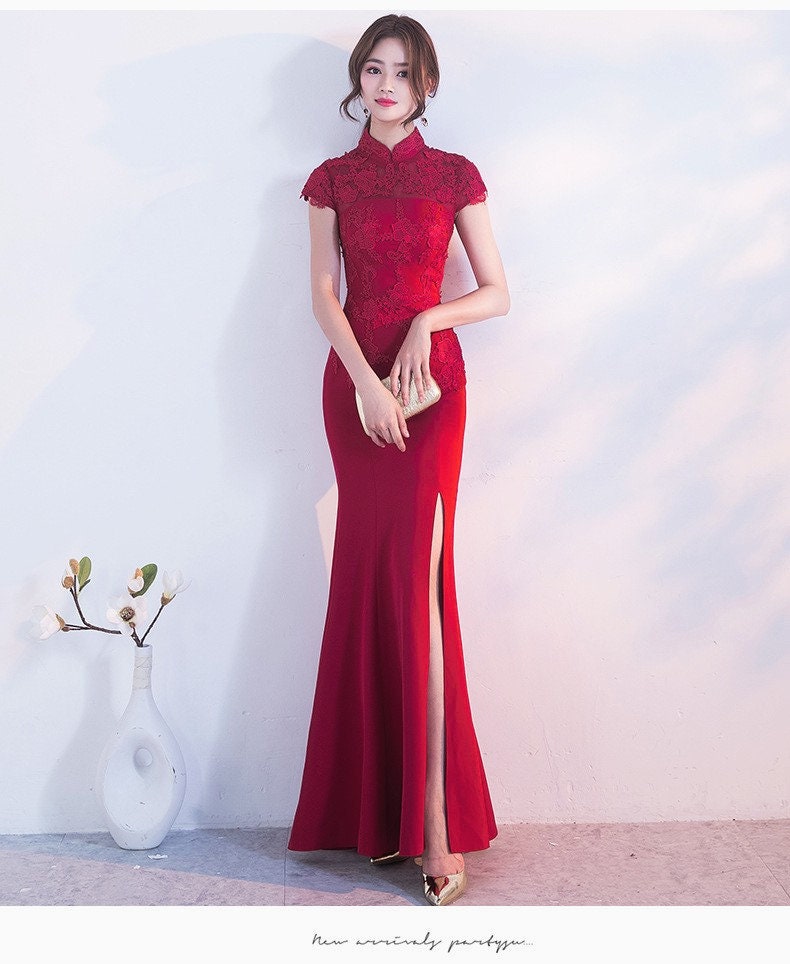Off The Shoulder Dark Red Evening Dress Asian Long Special Occasion Pageant  Gown | Red evening dress, Most beautiful wedding dresses, Pageant gowns