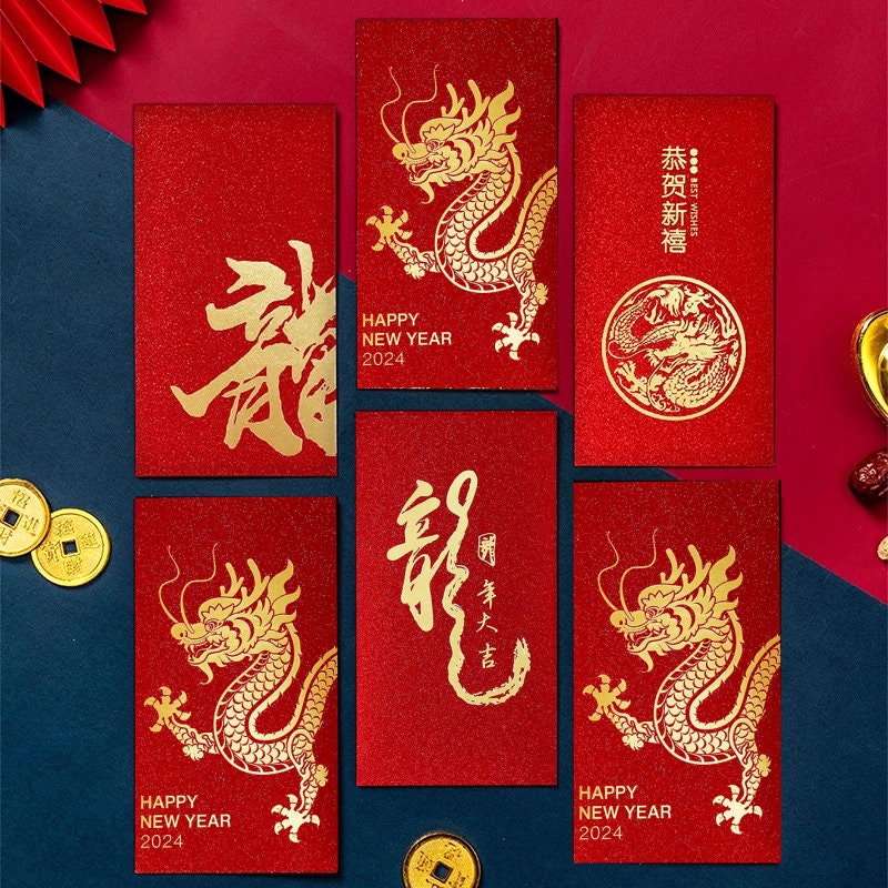 Enveloppe De Cadeau Du Nouvel An Japonais De L'année Du Dragon