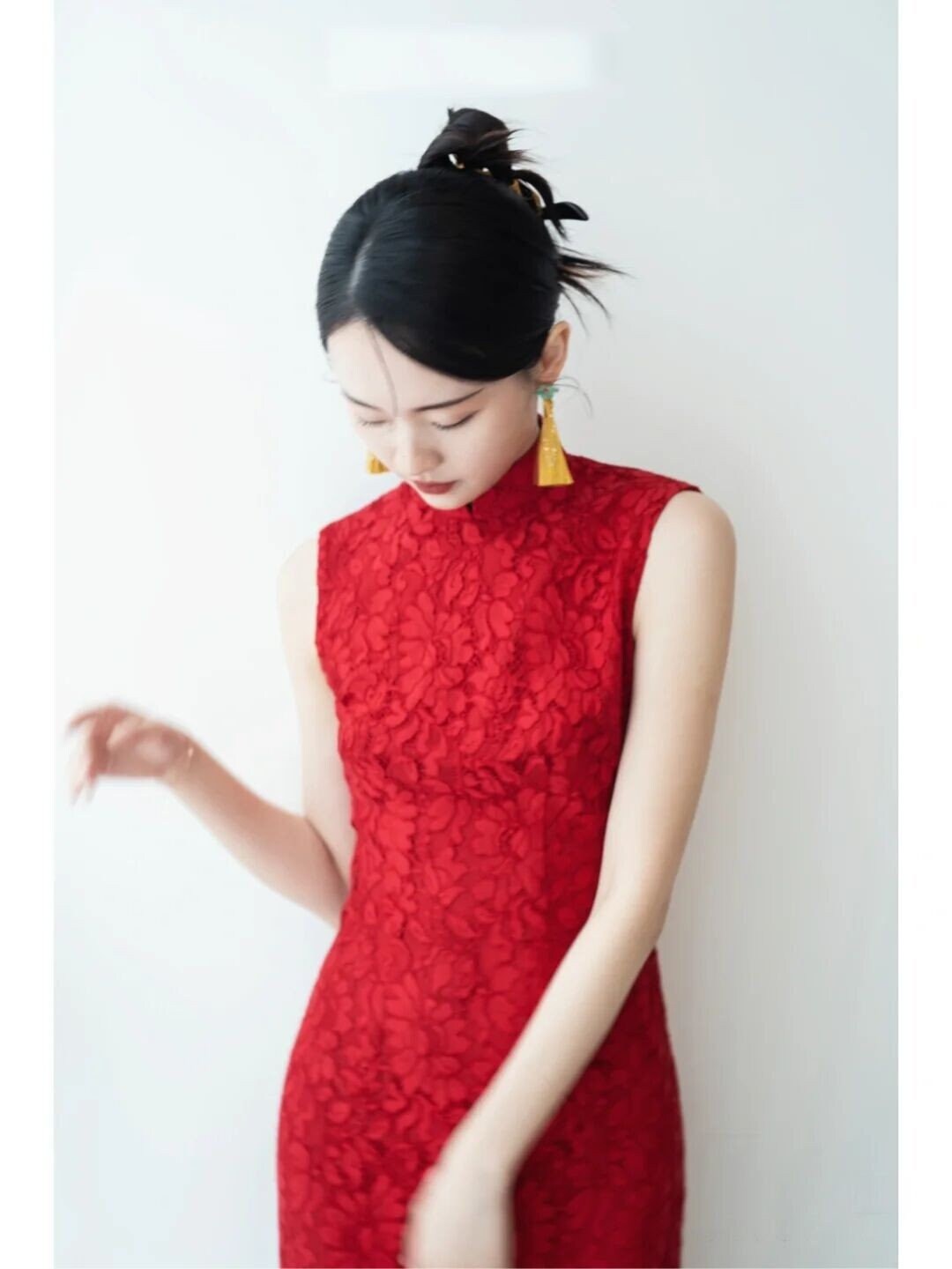 Asian Chinese Wedding Tea Ceremony Red Modernised Open Back - Etsy