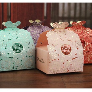 20x Chinese Wedding Double Happiness Butterfly Favor boxes| Wedding Gift Boxes| Chocolate Boxes