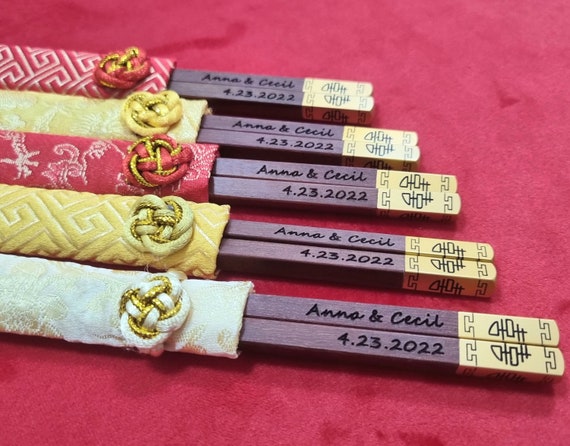 Double happiness chopsticks on sale wedding favor