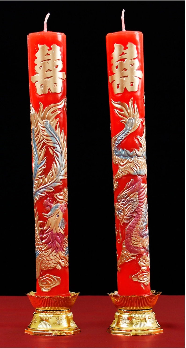 Dragon & Phoenix Candles Chinese Wedding Candles Tea Etsy