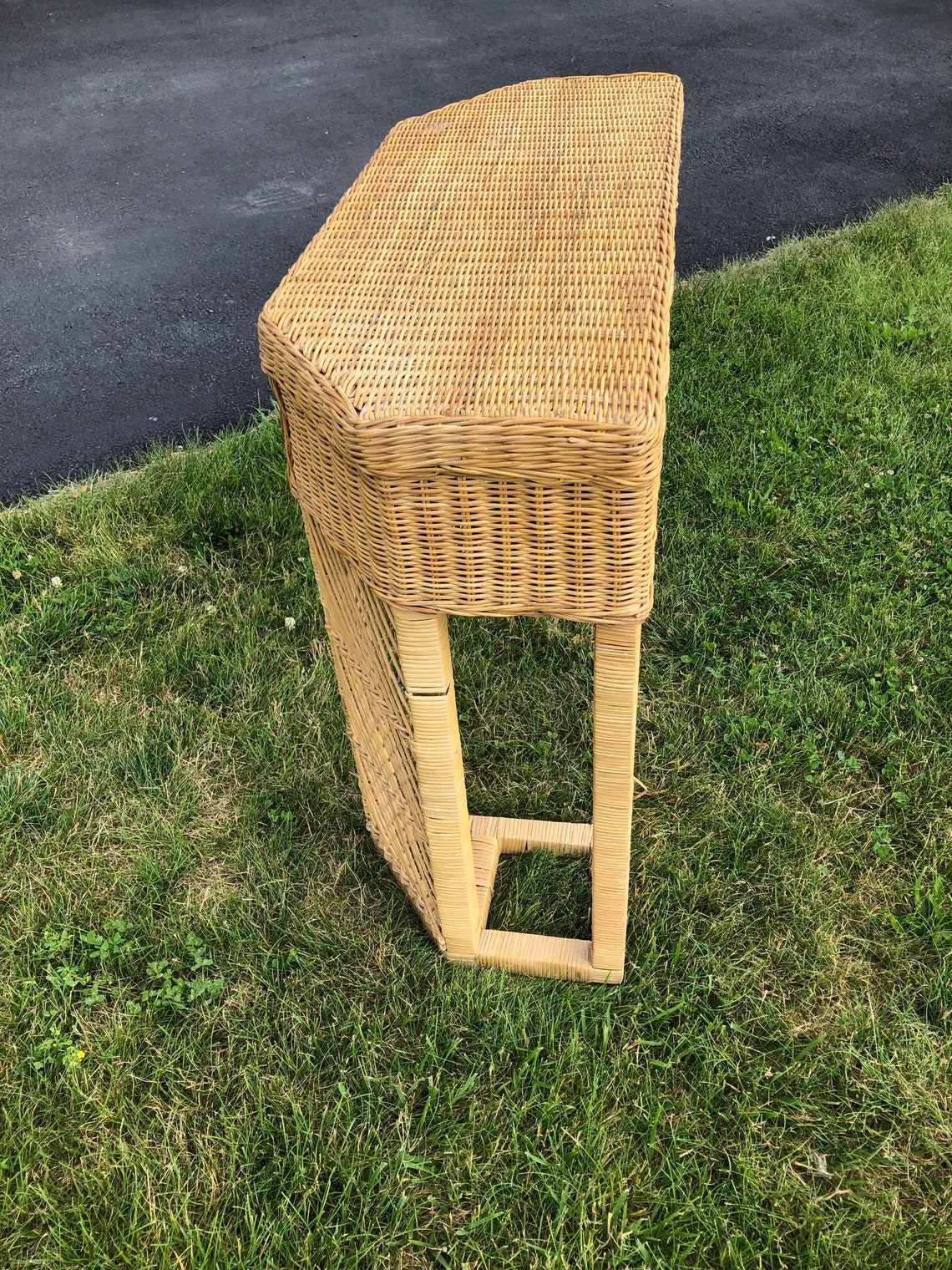 Boho Wicker Rattan Vanity Desk Shipping is NOT free please Etsy