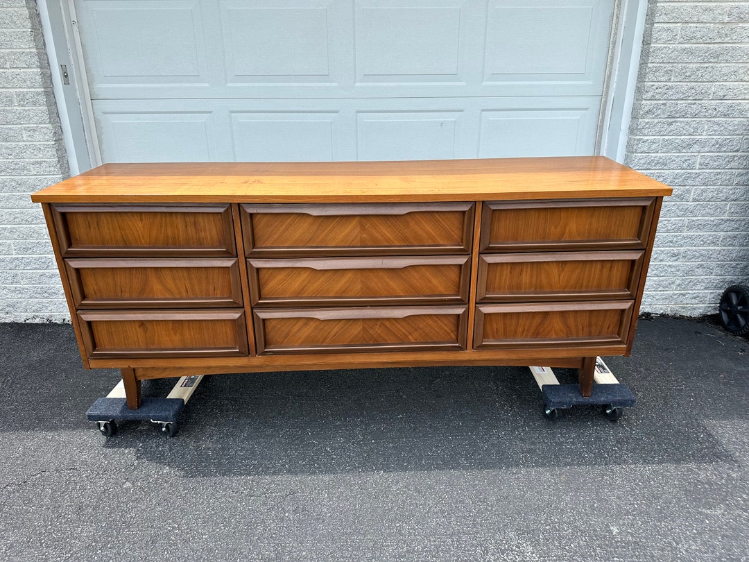 Mid Century 9 Drawer Dresser Etsy