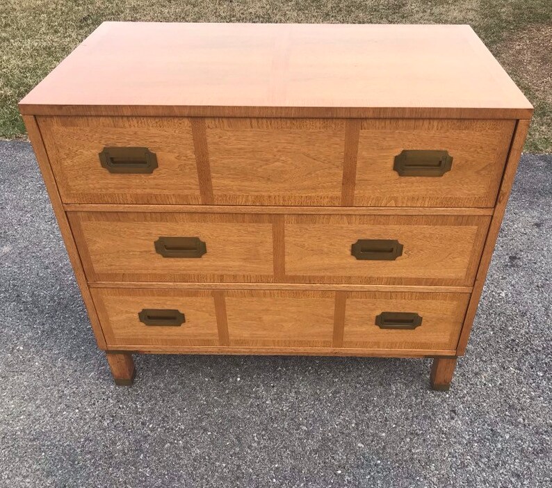 Baker Furniture Milling Road Campaign Style Chest Of Drawers Etsy