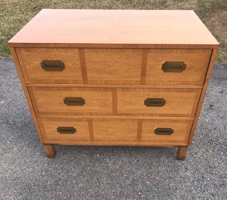 Baker Furniture Milling Road Campaign Style Chest Of Drawers Etsy