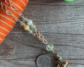 Easter Bunny Pendant/Rabbit necklace/beaded jewelry/