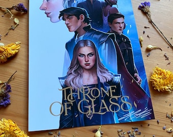 Sarah J Maas Throne of Glass - Silver foiled prints, Officially Licensed