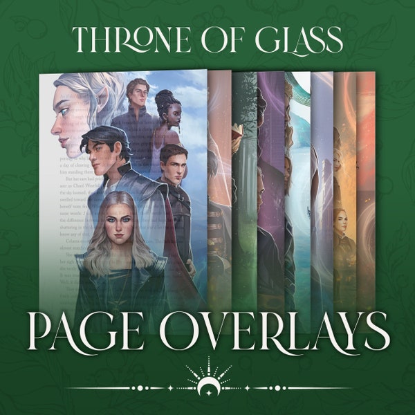 FULL SET - Throne of Glass Overlays, Sarah J Maas, Officially Licensed