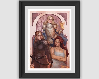 The Women of SJMaas - A4 Print - Throne of Glass, A Court of Thorns and Roses, Crescent City, Officially Licensed