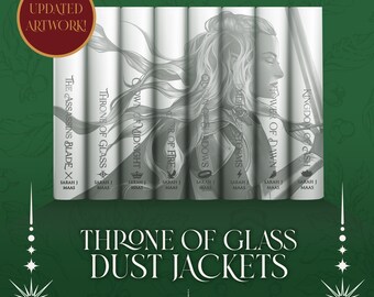 FULL SET - Throne of Glass Dust Jackets, Sarah J Maas, offiziell lizenziert