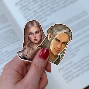 Aelin and Rowan Removable Sticker Pack, Throne of Glass, Sarah J Maas, Officially Licensed