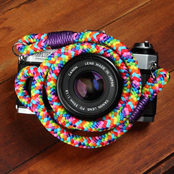 Rope Camera Strap (Rainbow) | Hand-Made Premium Camera Strap