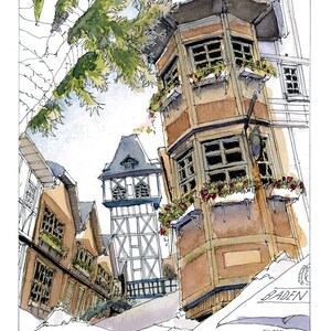 Watercolor Sketch, Watercolor, Urban Sketch - Baden Baden - Vila Capivari, Campos do Jordão, Brazil
