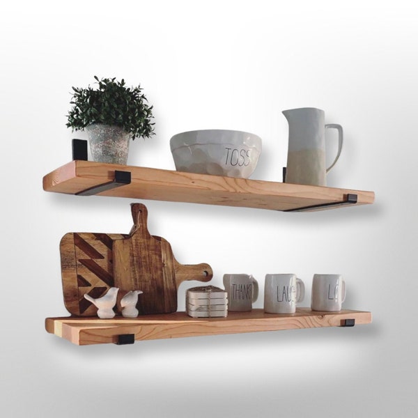 Wooden Wall Shelves With Brackets Etsy