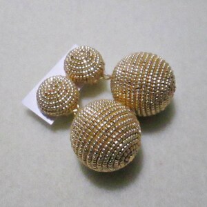 Bon Bon Earrings. Ball drop earrings. Bonbons earrings. Multicolor ball drop earrings, Beads dangle earrings with two crochet balls image 9