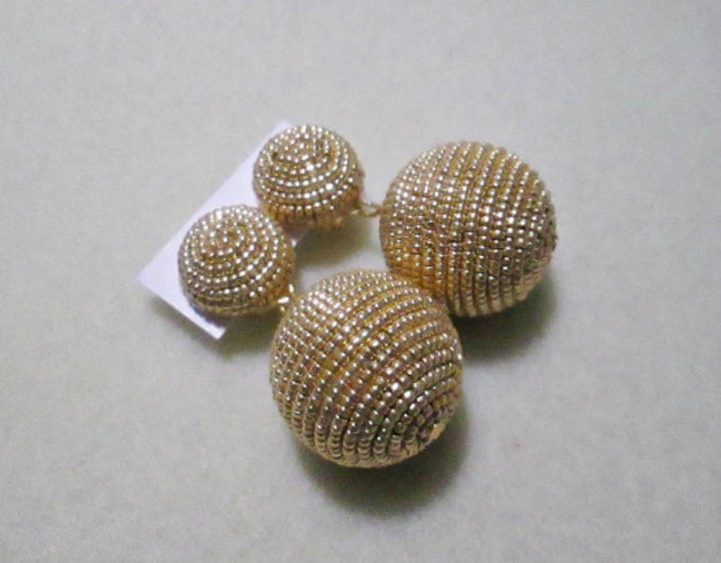 Bon Bon Earrings. Ball drop earrings. Bonbons earrings. Multicolor ball drop earrings, Beads dangle earrings with two crochet balls image 9