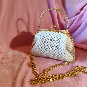 white crystal Bag/Crystal Bag/Crochet Bag white crystal/Cryatal handmade bag/Crystal Bag/Bag white Crystal/beaded handbag/Wedding clutch