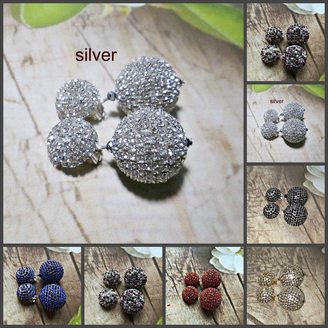 Crystal Drop Multicolor/ball Drop Earringsbeads Dangle Etsy
