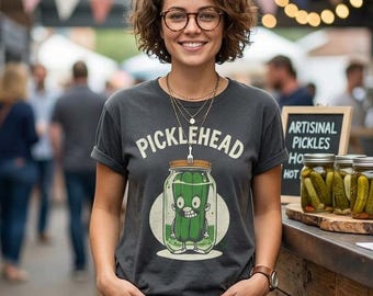 PICKLEHEAD | Graphic Tee | Quirky Foodie Pickle Shirt (Unisex Tshirt)