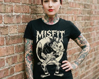 MISFIT | Vintage Cartoon Band Tee, Rockabilly Punk Graphic, Music Lover Gift | Unisex Jersey Short Sleeve Tshirt