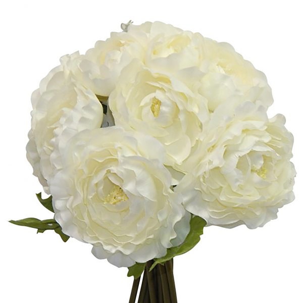 Ranunculus Bouquet 16 Stems 10in Cream ARTIFICIAL