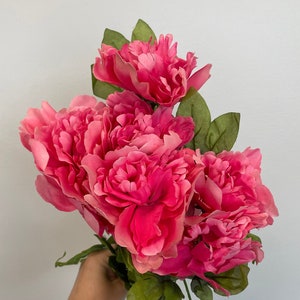 Peony Bush 7 Stems 19in Pink ARTIFICIAL