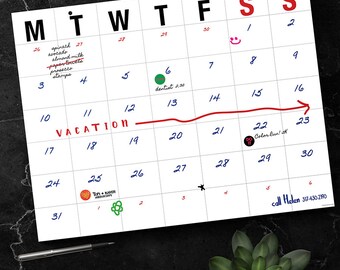Large desk calendar | Etsy