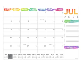 Wall Calendar 2021 Etsy