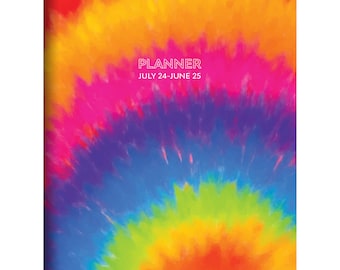 July 2024 - June 2025 Tie Dye Medium Monthly Planner