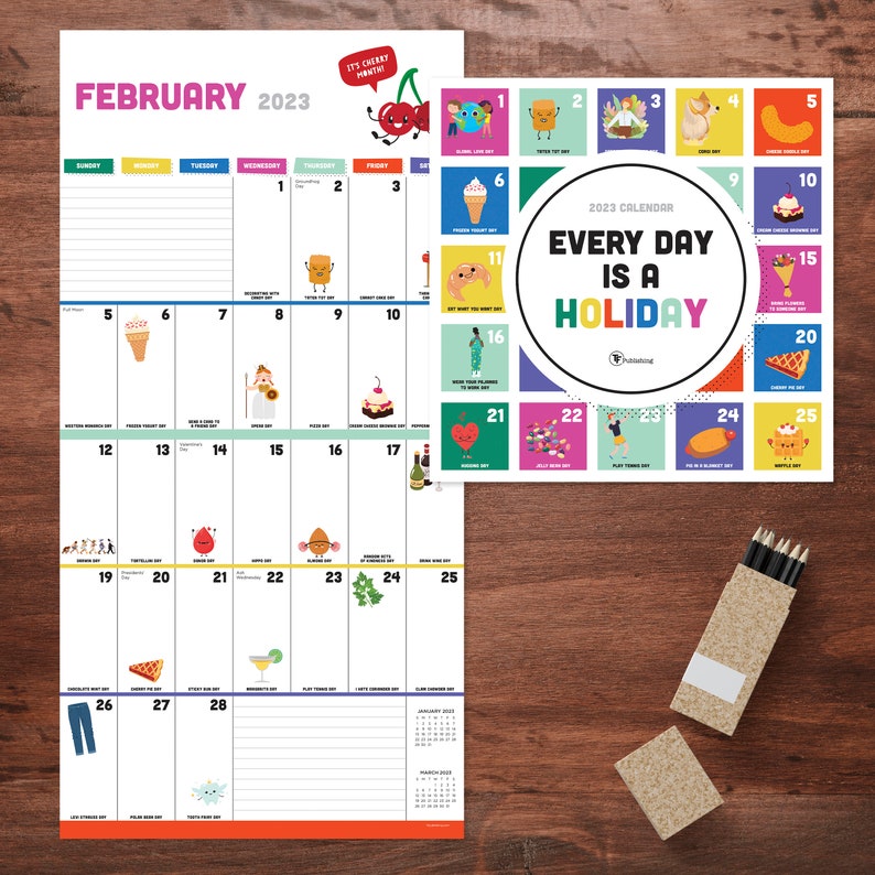 2023 Every Day's A Holiday Wall Calendar Etsy Every Day's A Holiday Calendar