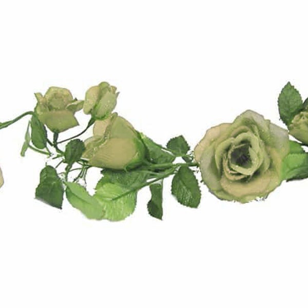 Artificial Rose Garland Set of 2 68in Sage ARTIFICIAL