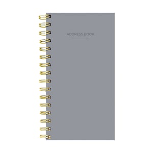 Gray 3.5&quot; x 6.5&quot; Spiral Address Book
