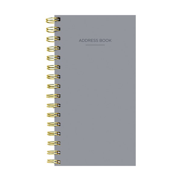 Gray 3.5" x 6.5" Spiral Address Book