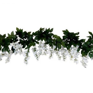 36PCS Artificial Wisteria Hanging Vine Garland – 3.6 Ft Silk Flowers For Wedding Decor, White