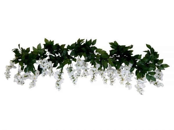 ARTIFICIAL Wisteria Garland Set of 2 6ft Long White