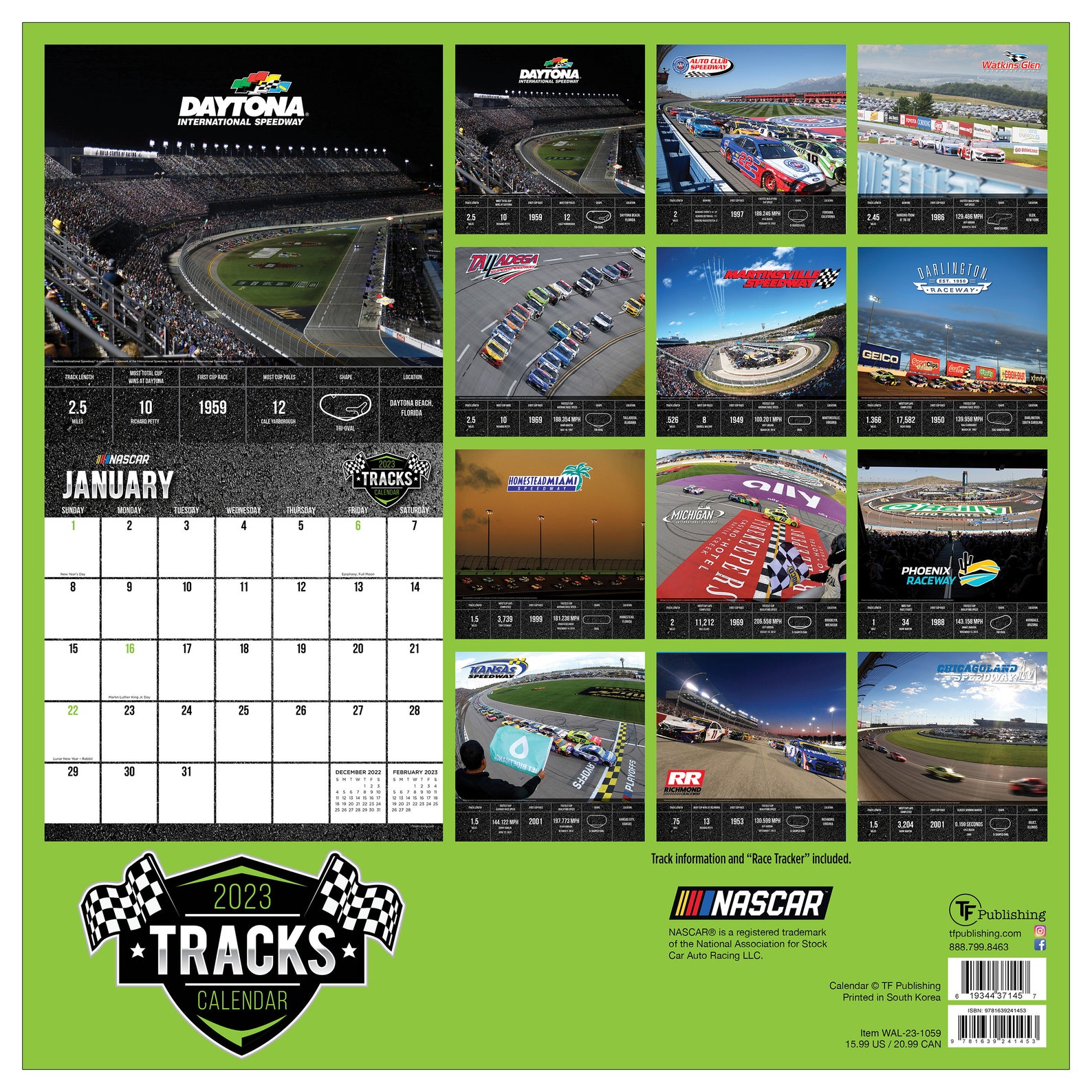 2023 Nascar Tracks Wall Calendar Etsy