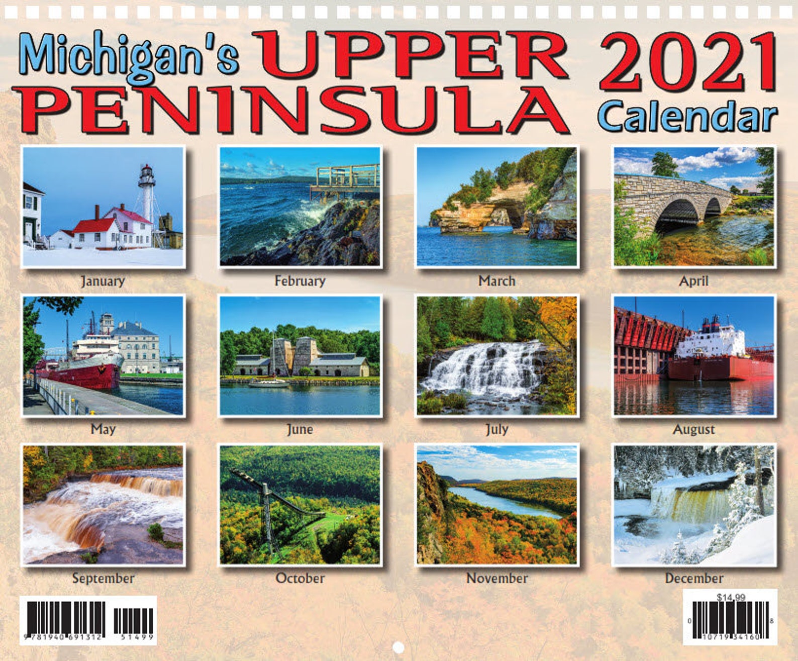 2021 Michigan's Upper Peninsula Wall Calendar 8x10 Etsy