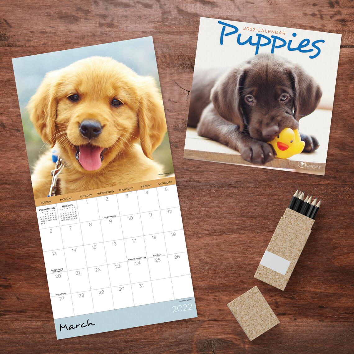 January 2022 December 2022 Puppies Mini Wall Calendar 7x7 Etsy