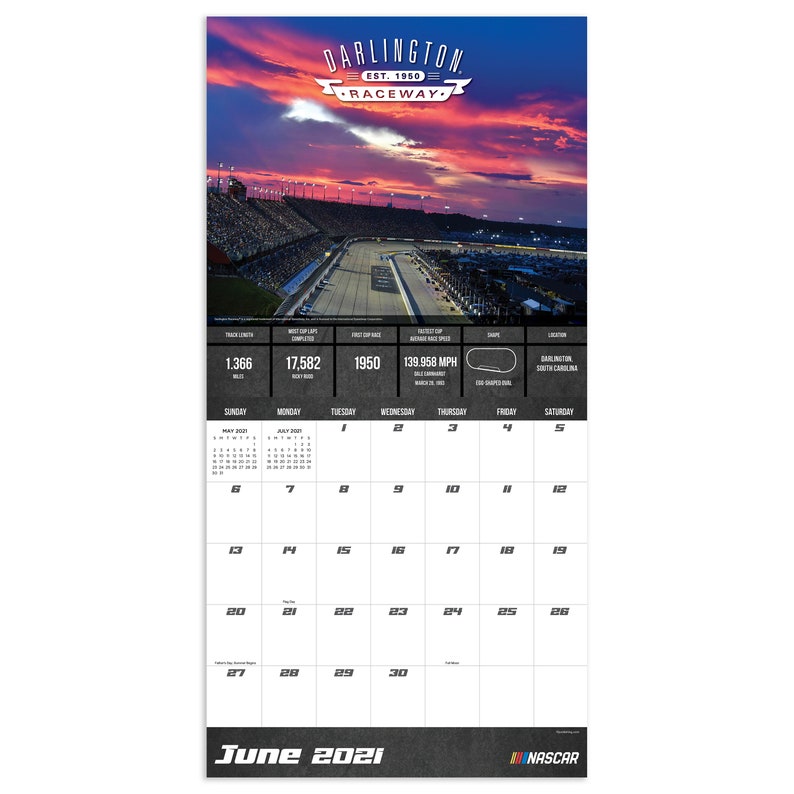 2021 Tracks of NASCAR Wall Calendar | Etsy