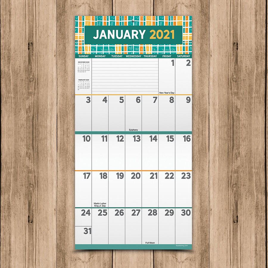 2021 Big Print Wall Calendar 12x12 Large Grid Planning on  Etsy
