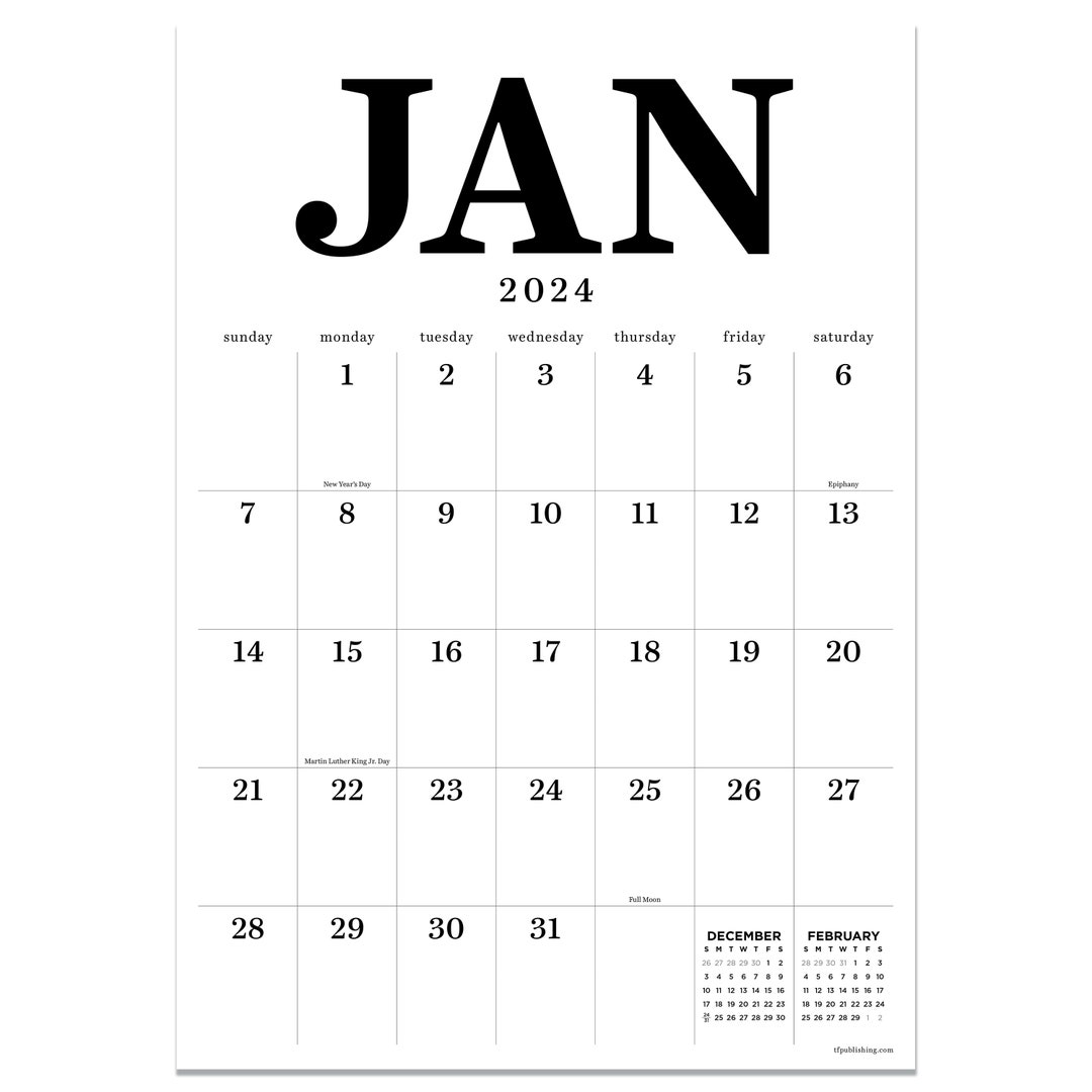 2024 Medium Art Poster Wall Calendar Etsy