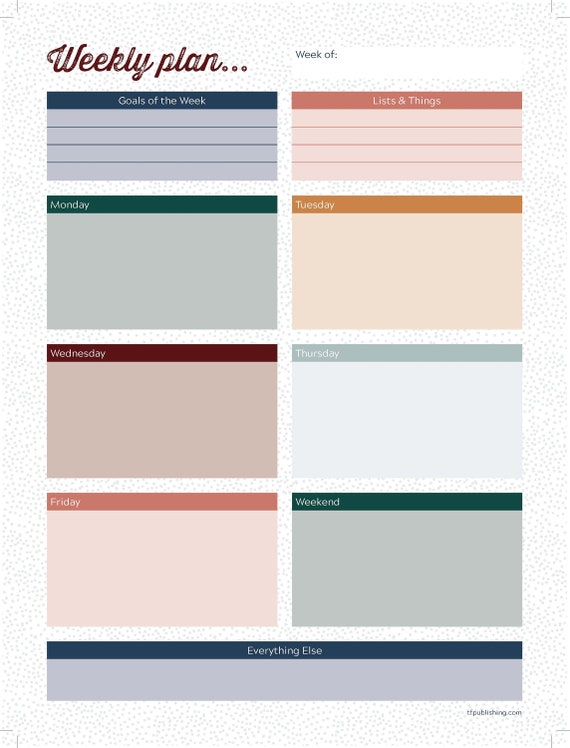 Office Business & Industrial To Do Undated Weekly Large 9"x12" Task Pad