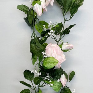 ARTIFICIAL Rose Garland Set of 2 69in Cream/Pink ARTIFICIAL
