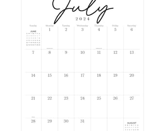 July 2024 - June 2025 Art Poster Large Desk Pad Monthly Blotter Calendar