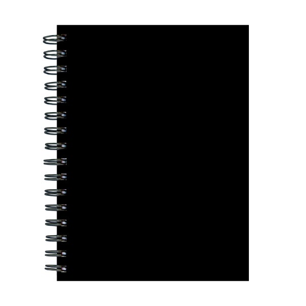 Business Black 7.5"x9" Spiral Lined Notebook with Textured Durable Cover Material - Daily Agenda